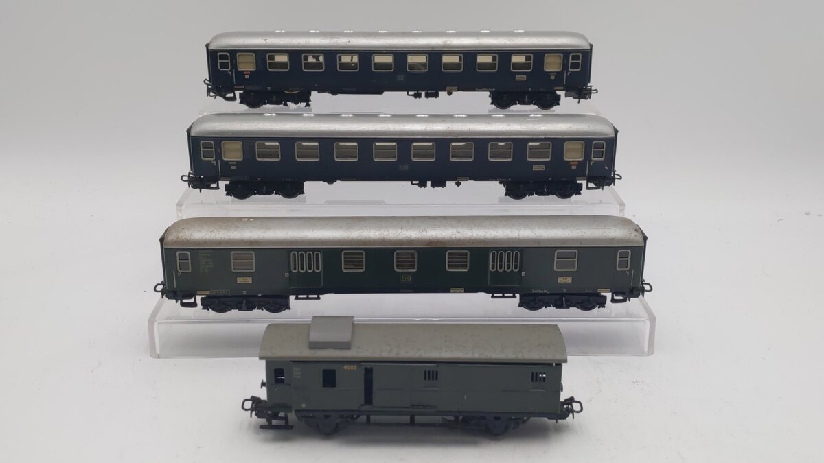 Marklin HO Vintage Freight & Passenger Cars: 4003, 4026, 4027, 4027 [4] EX/Box