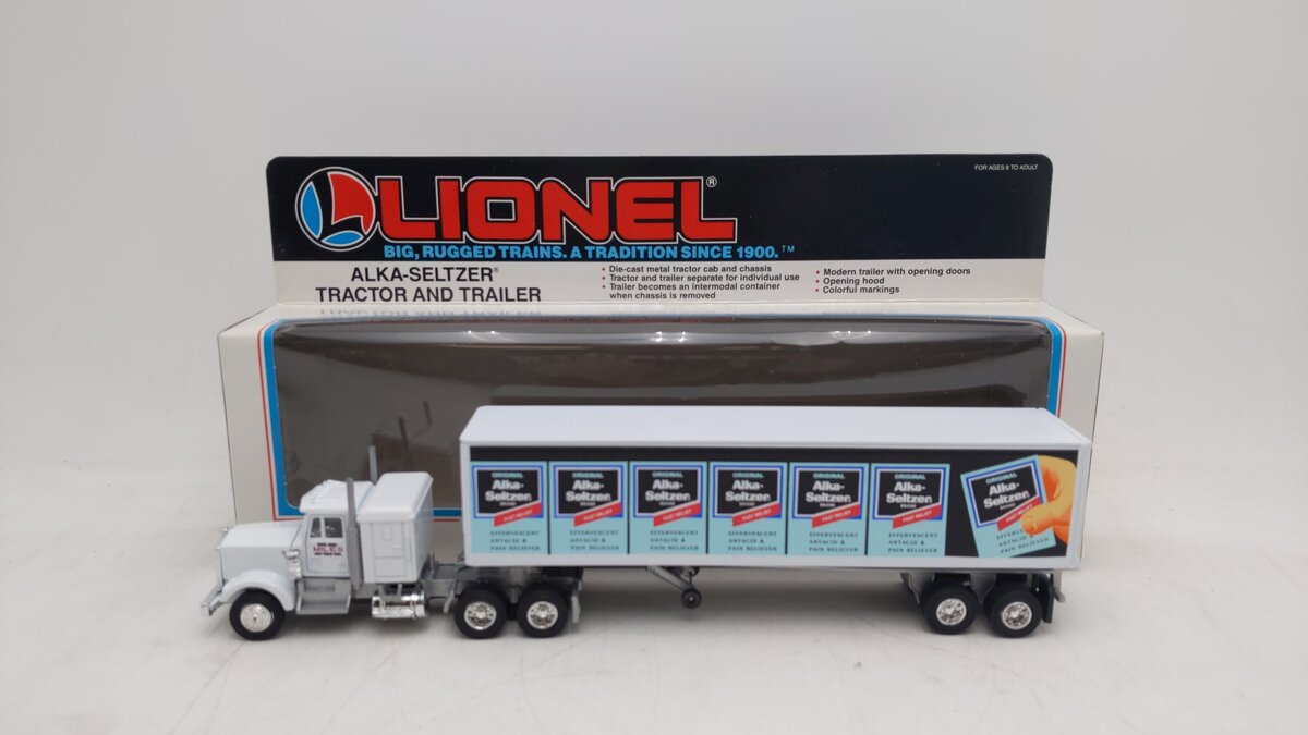 Lionel 6-12811 O / O27 Gauge Alka-Seltzer Tractor Trailer Truck Die Cast EX/Box