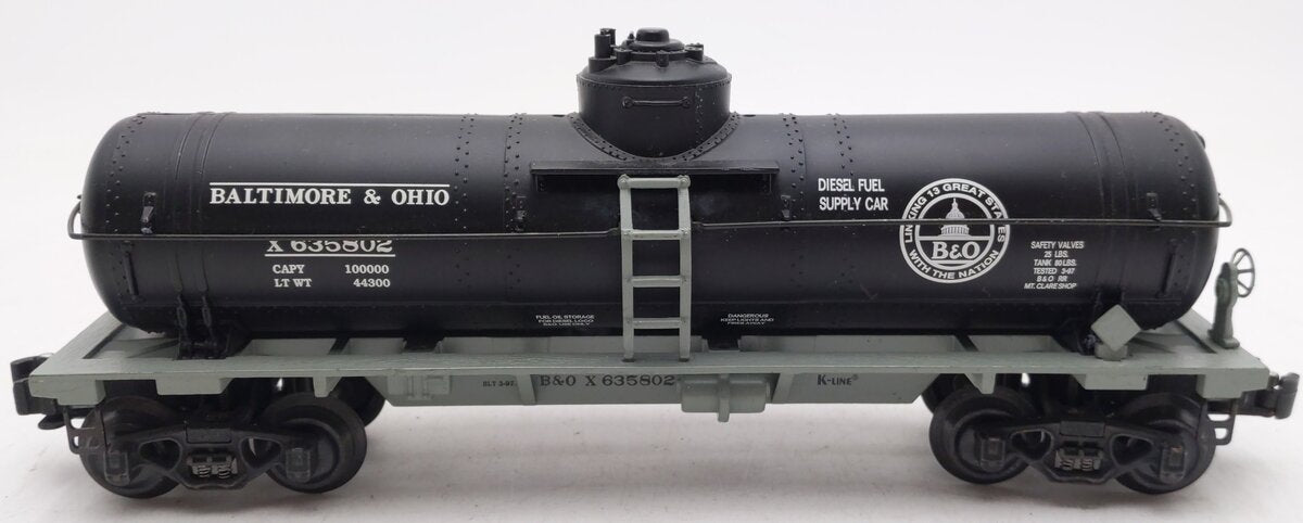 K-Line K632-1091 B&O Single Dome Tank Car #X635802 EX