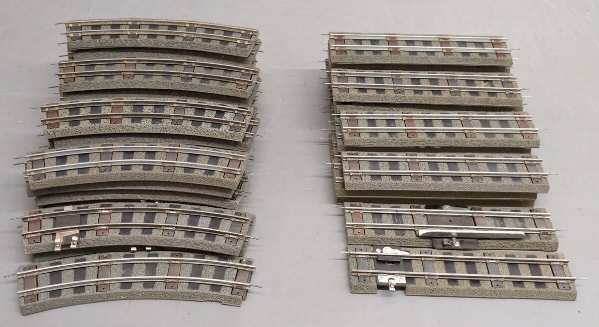 American Flyer 726&727 Vintage S Gauge Straight/Curved Rubber Roadbed Track [43] VG