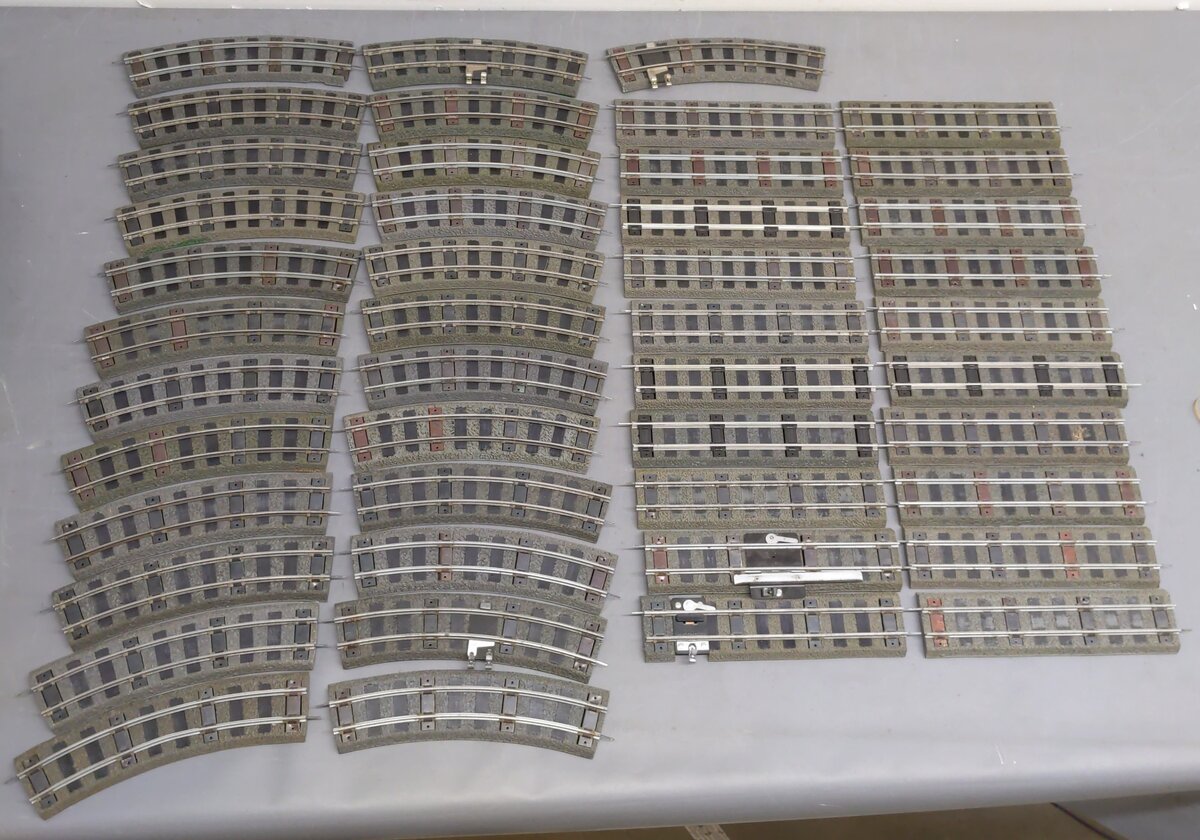 American Flyer 726&727 Vintage S Gauge Straight/Curved Rubber Roadbed Track [43] VG