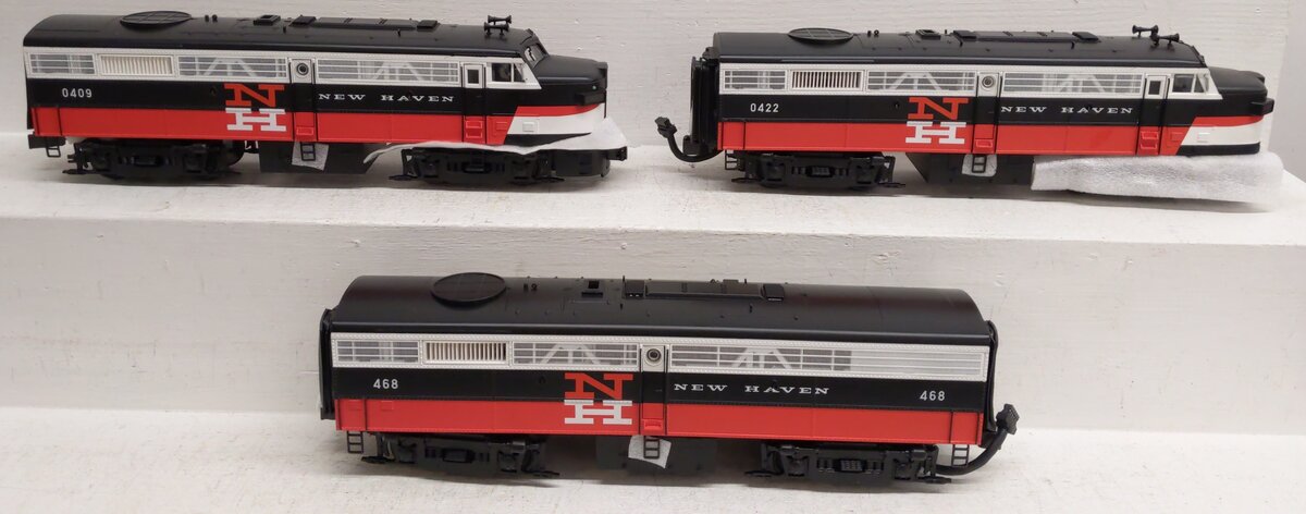 MTH 20-2238-1 New Haven FA-2 ABA Diesel Engine Set: #0409/468/0422 VG/Box