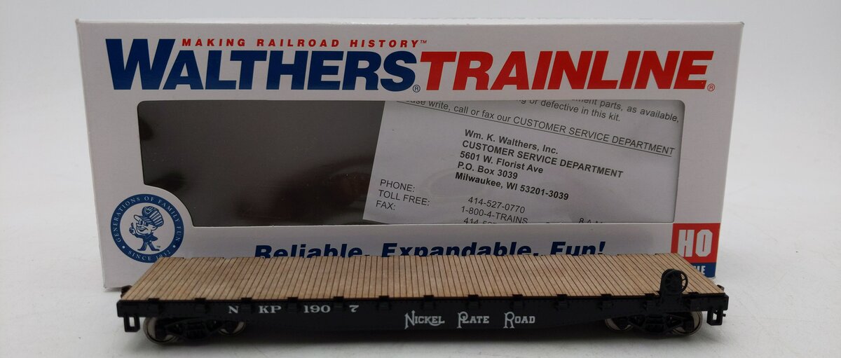 Walthers 931-1607 HO Nickel Plate Road Flatcar - Ready to Run #1907 LN/Box