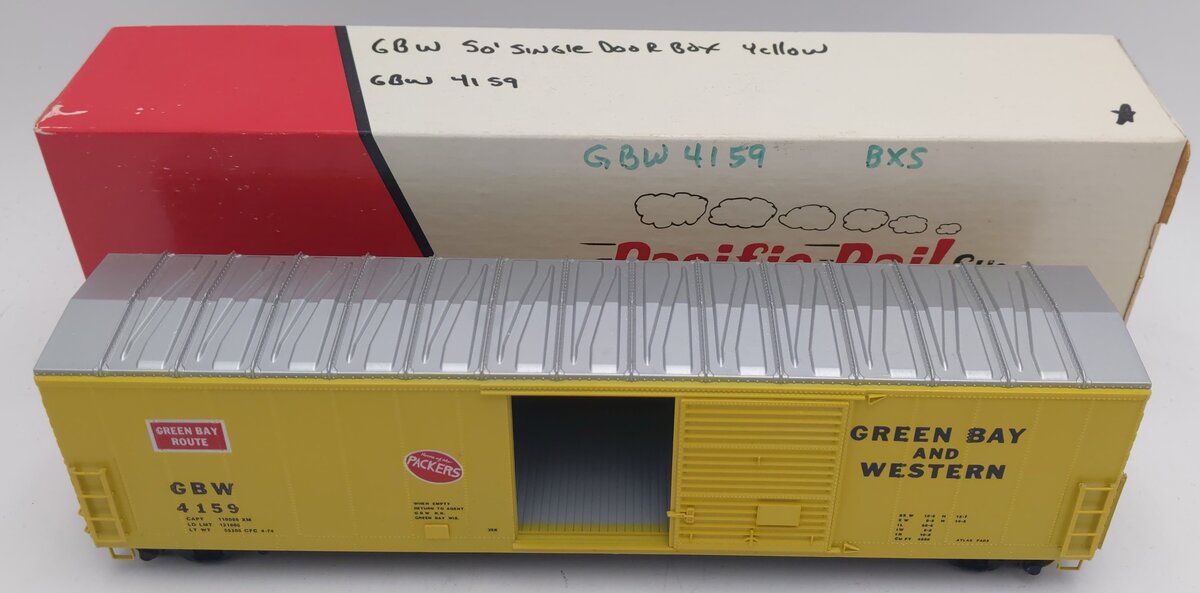 Pacific Rail S-Scale Green Bay & Western 50' Single Door Boxcar Kit #4159 EX/Box