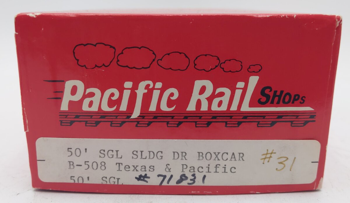 Pacific Rail B-508 S-Scale Texas & Pacific 50' Single Door Boxcar Kit #71831 EX/Box