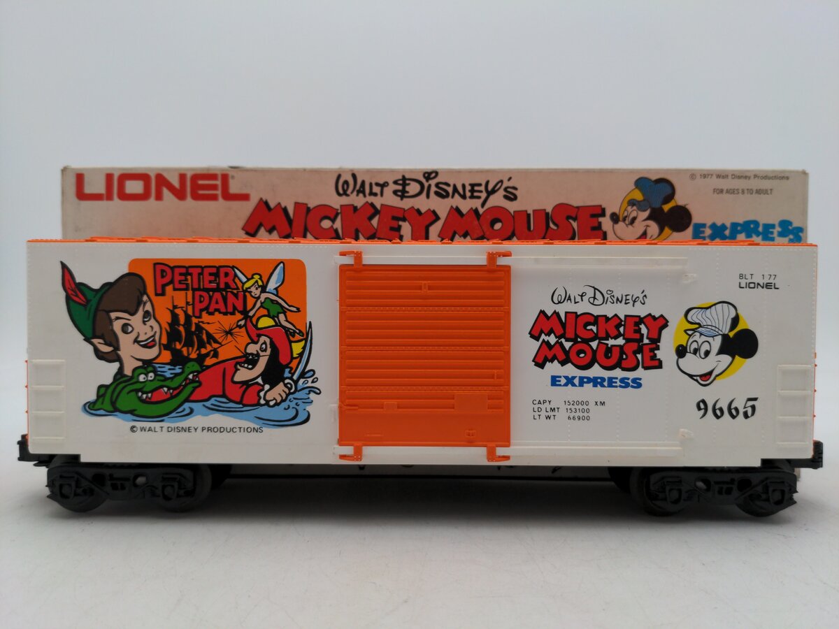 Lionel 6-9665 O Gauge Disney's Peter Pan Hi-Cube Boxcar EX/Box