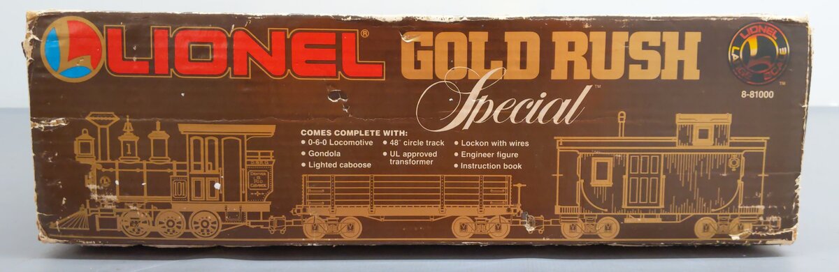 Lionel 8-81000 Gold Rush Special G Gauge Steam Freight Train Set EX/Box