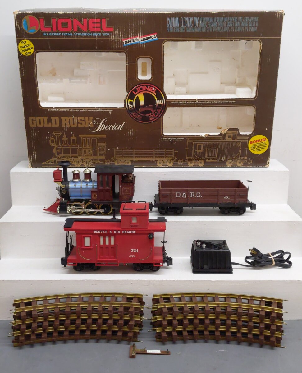 Lionel 8-81000 Gold Rush Special G Gauge Steam Freight Train Set EX/Box