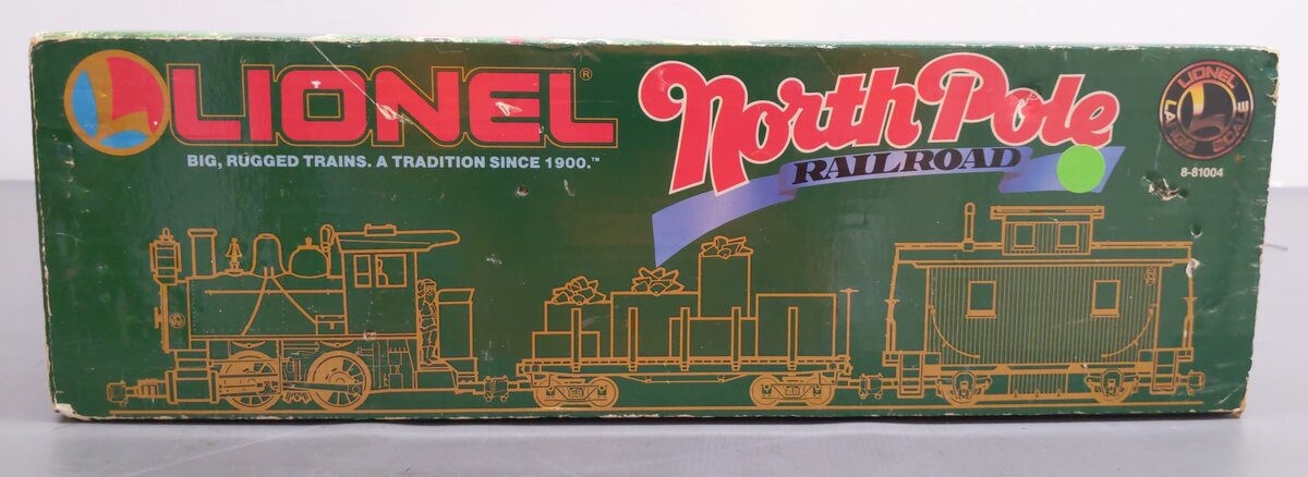 Lionel 8-81004 G Scale North Pole Railroad Steam Train Set EX/Box