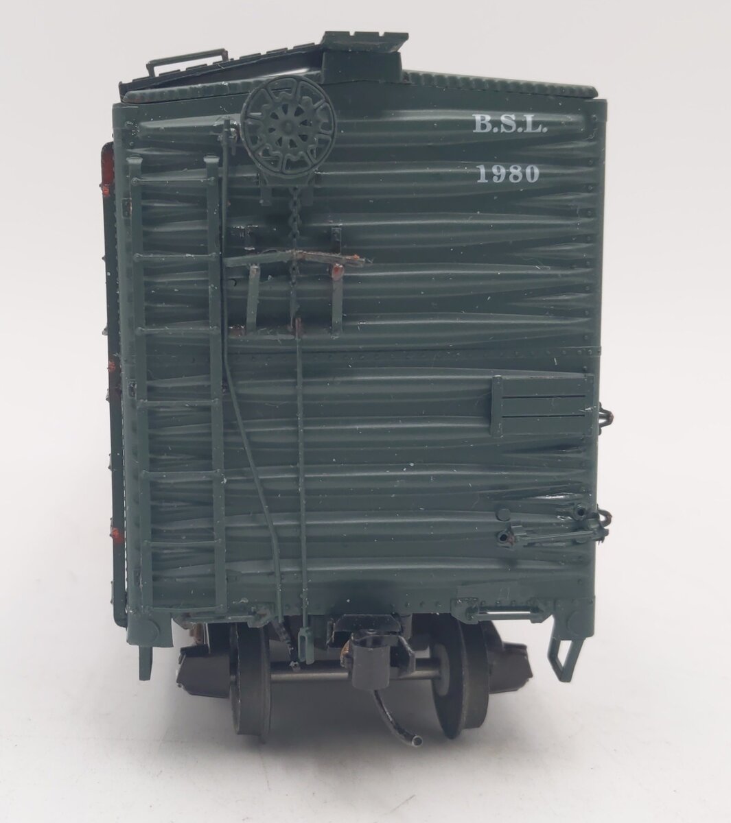 Pacific Rail S-Gauge Bent Spaghetti Lines 40' Dbl. Dr. Stl. Boxcar Kit #1980 EX/Box