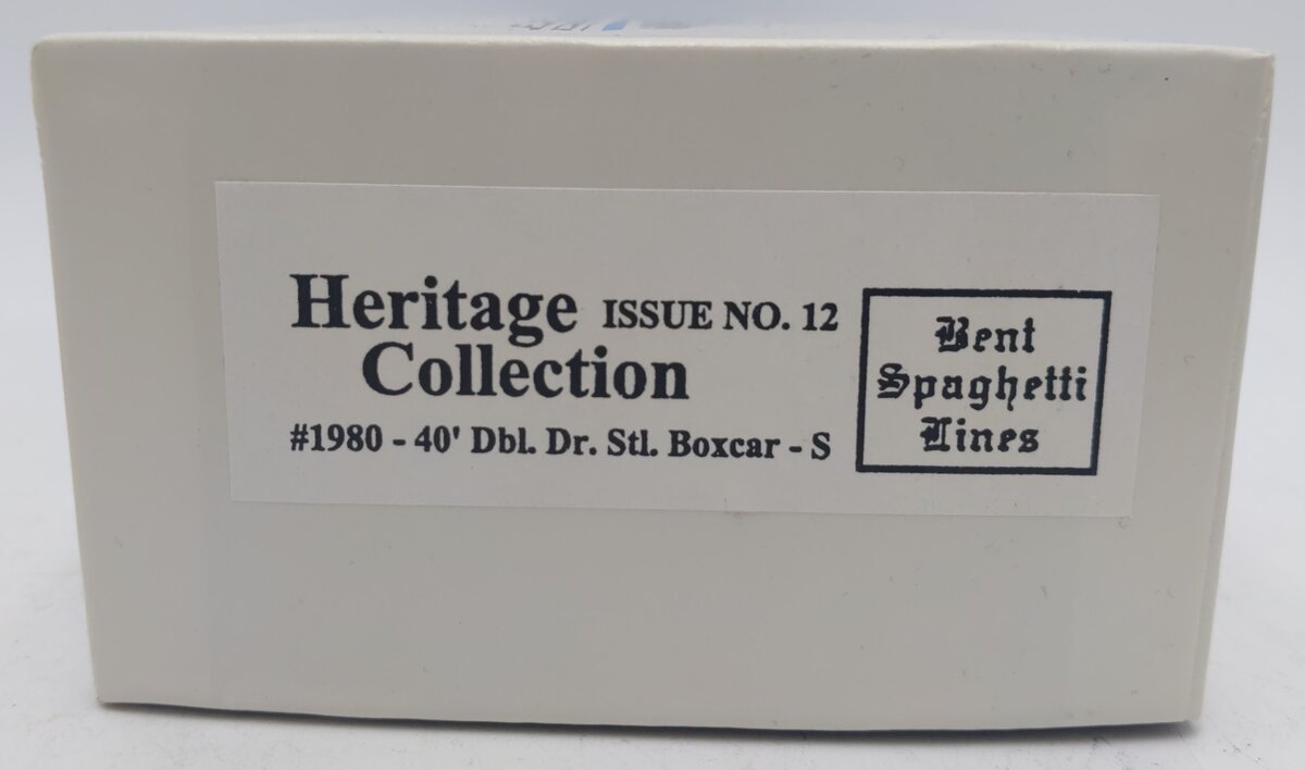 Pacific Rail S-Gauge Bent Spaghetti Lines 40' Dbl. Dr. Stl. Boxcar Kit #1980 EX/Box