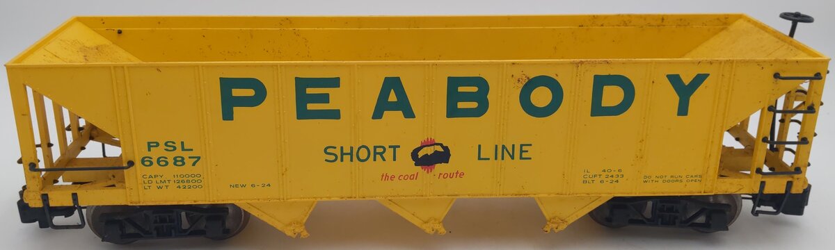Bachmann G scale 6687 Peabody 3-Bay Hopper No Load
