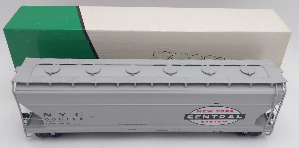 Pacific Rail S-Gauge NYC ACF Center Flow 3-Bay Covered Hopper Kit #886116 EX/Box
