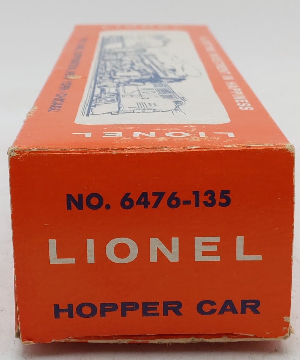 Lionel 6476-135 Vintage O Yellow Lehigh Valley 2-Bay Hopper EX/Box