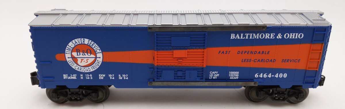 Lionel 6-19294 O Gauge Baltimore & Ohio Timesaver Boxcar # 6464-400 EX/Box