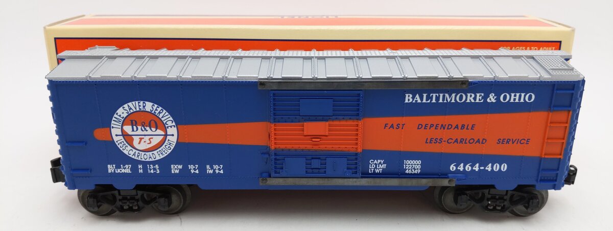 Lionel 6-19294 O Gauge Baltimore & Ohio Timesaver Boxcar # 6464-400 EX/Box