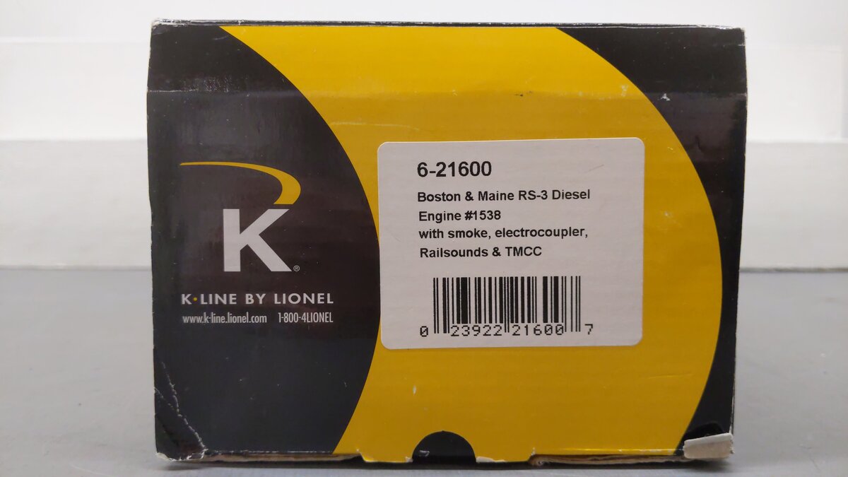 Lionel 6-21600 B&M RS-3 Diesel Locomotive w/TMCC #1538 EX/Box