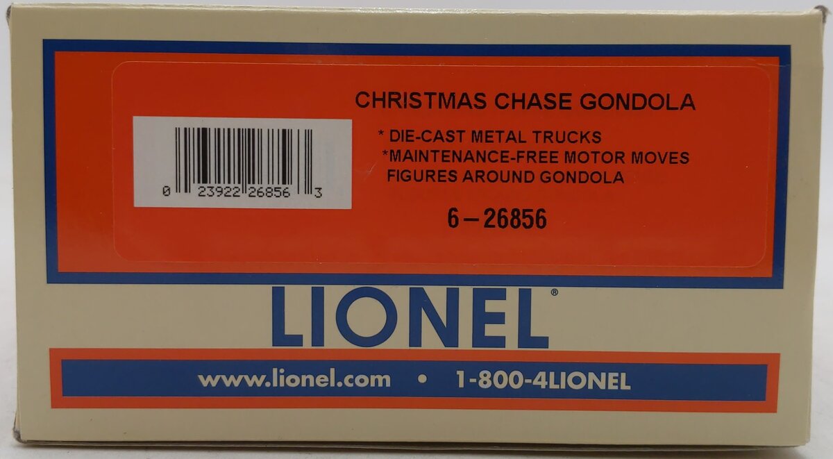 Lionel 6-26856 O Gauge Operating Christmas Chase Gondola EX/Box