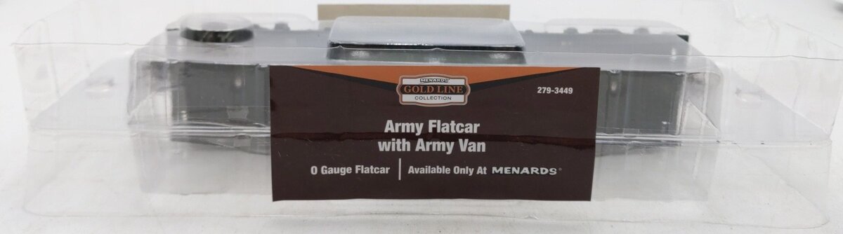 Menards 279-3449 O Gauge Army Flatcar with Military Van EX/Box