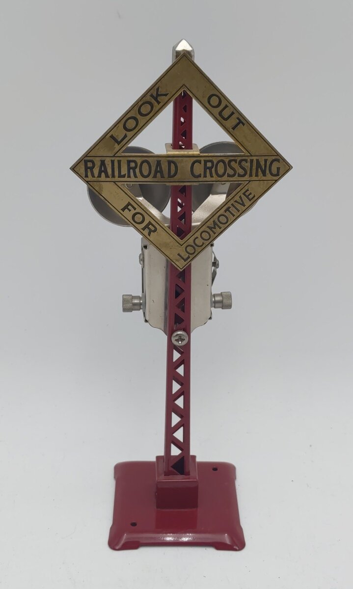 MTH 30-1036 O&O27 Gauge Red Tinplate Warning Bell Signal #69 EX