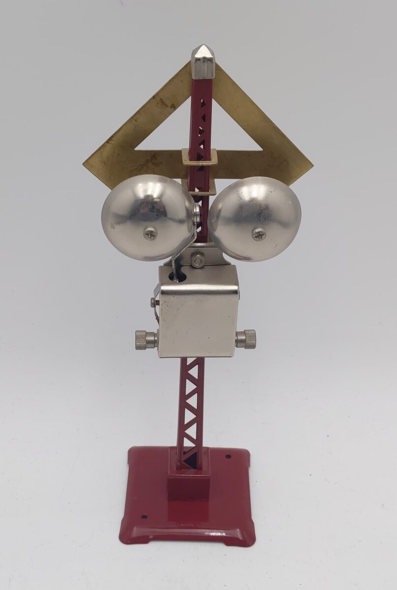 MTH 30-1036 O&O27 Gauge Red Tinplate Warning Bell Signal #69 EX