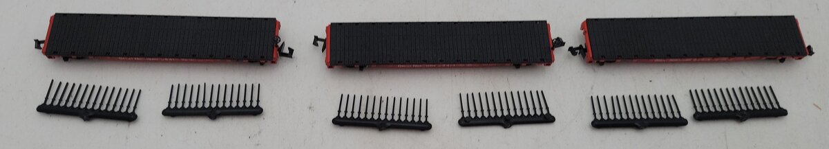 Atlas 3807 N Scale Great Northern Flatcar w/ Stakes #65414 (3) NIB