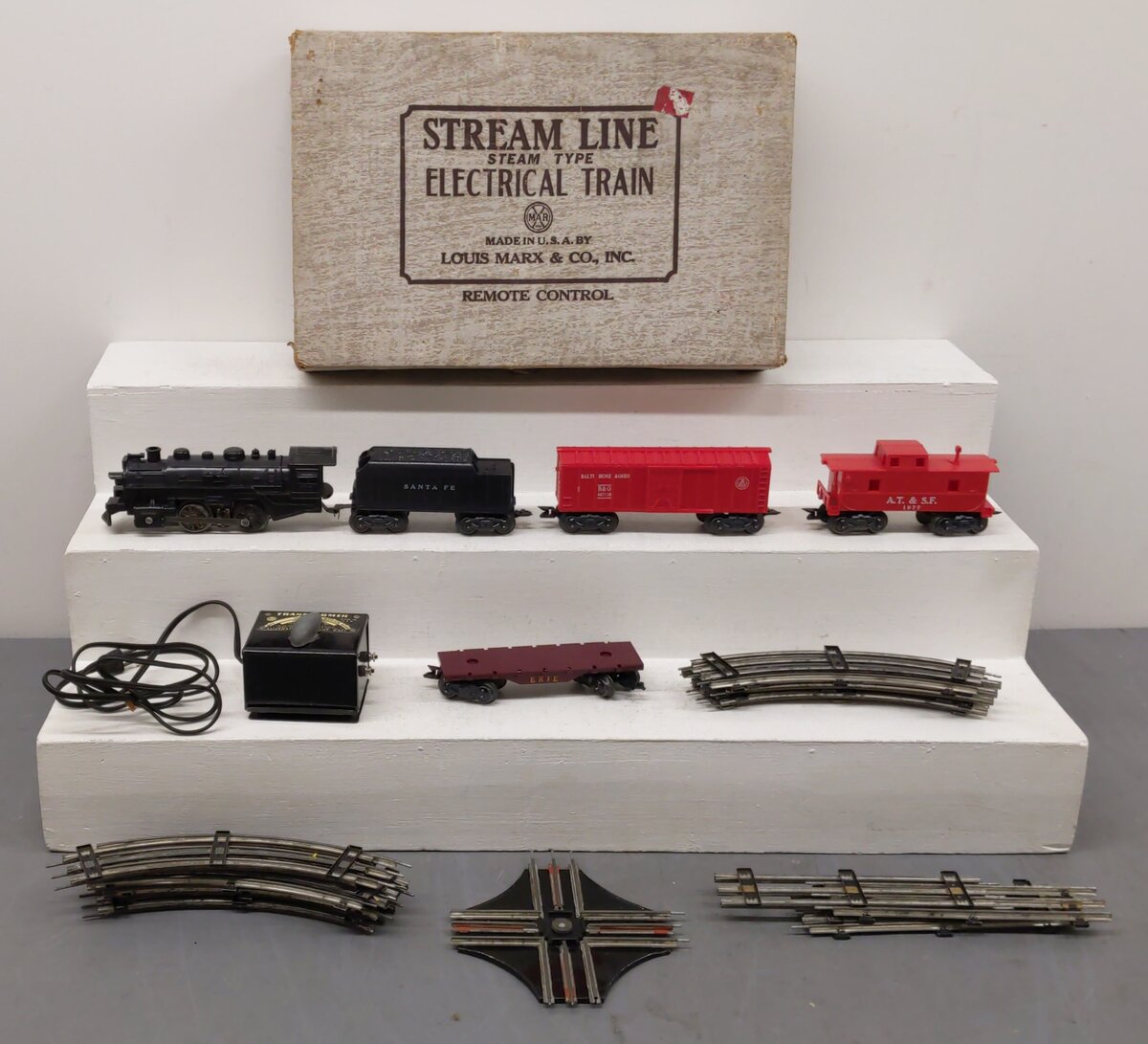 Marx 52262 O/O27 Stream Line Electric Train Vintage Steam Locomotive Set VG/Box