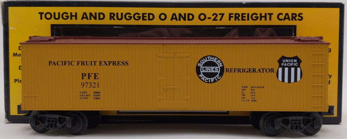 MTH 30-7807 O UP Pacific Fruit Express Semi-Scale Woodside Reefer Car #97321 EX/Box