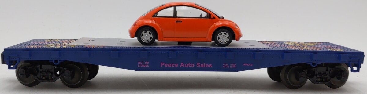 Lionel 6-19444 O Gauge Peace Auto Sales Flatcar with Volkswagen Bug EX/Box