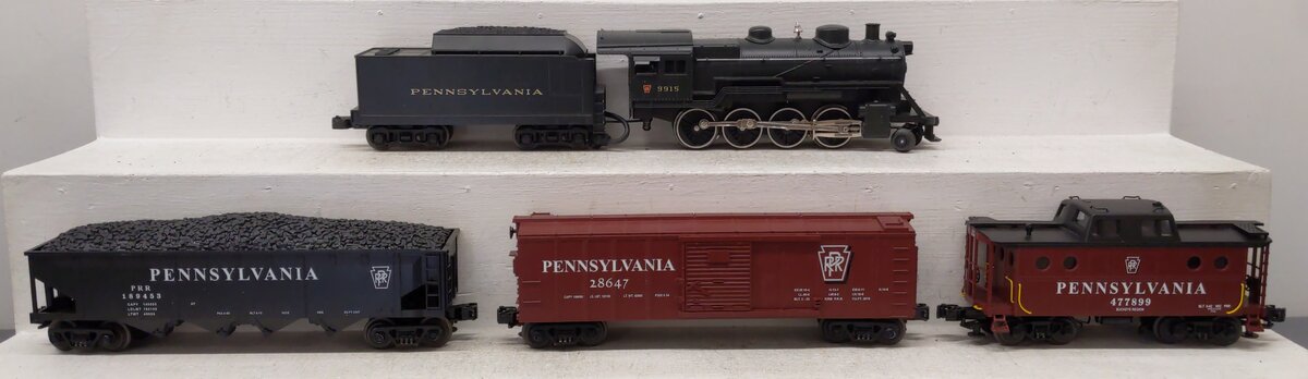 MTH 30-4023-1 O Pennsylvania 2-8-0 Steam Freight Train Set w/PS1 EX/Box