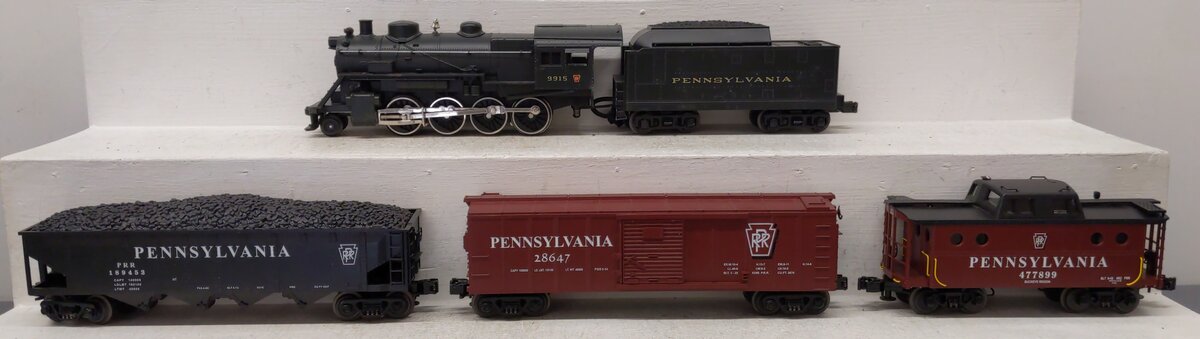 MTH 30-4023-1 O Pennsylvania 2-8-0 Steam Freight Train Set w/PS1 EX/Box
