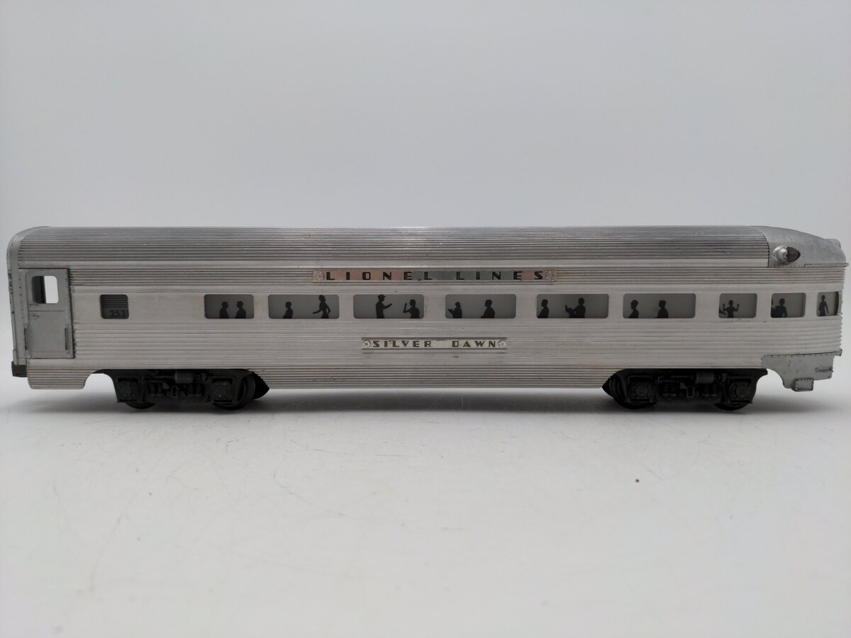 Lionel 2531 Vintage O Lionel Lines Silver Dawn Aluminum Observation Car VG