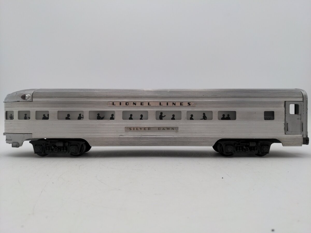 Lionel 2531 Vintage O Lionel Lines Silver Dawn Aluminum Observation Car VG