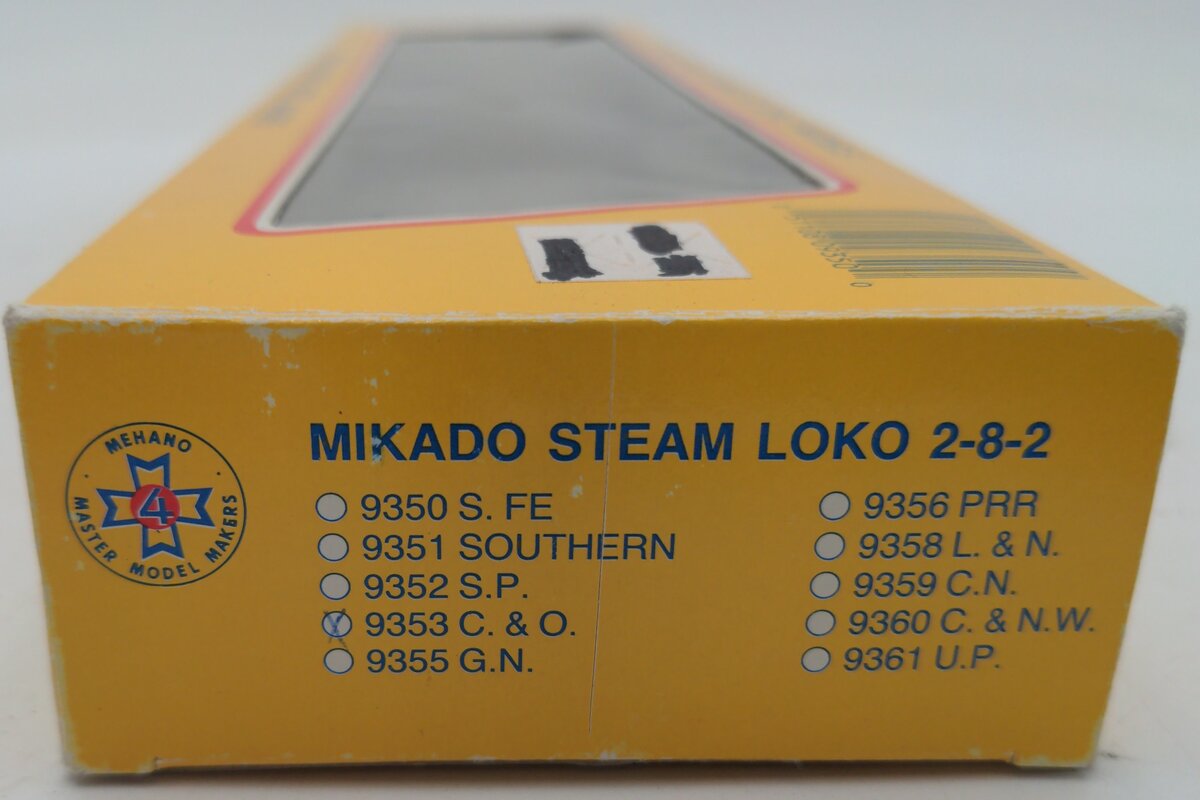Mehano 9353 HO Scale Chesapeake & Ohio Steam Locomotive & Tender #490 EX/Box