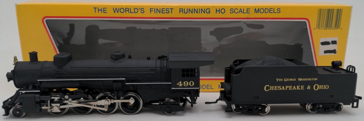 Mehano 9353 HO Scale Chesapeake & Ohio Steam Locomotive & Tender #490 EX/Box