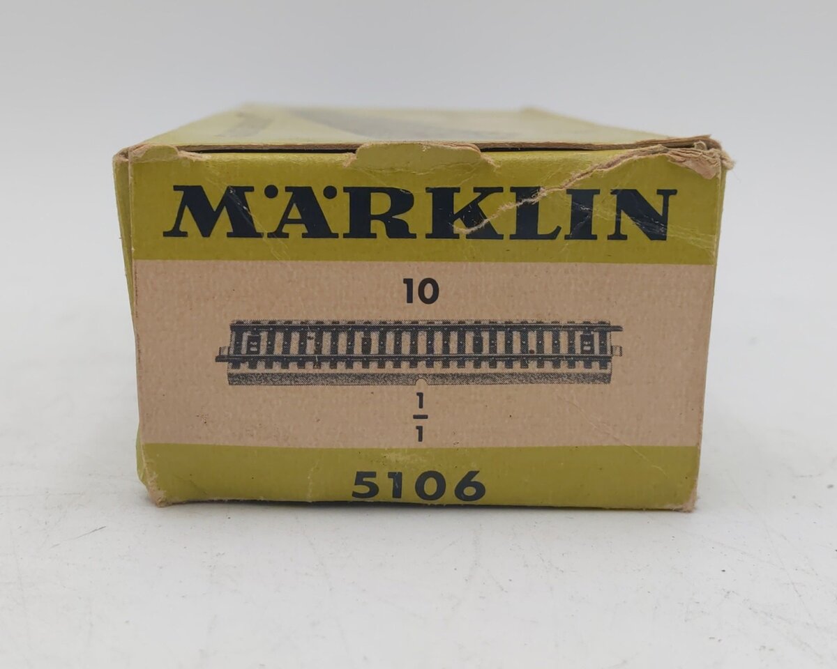 Marklin 5106 HO M Track Metal Straight Track (Box of 10) VG/Box