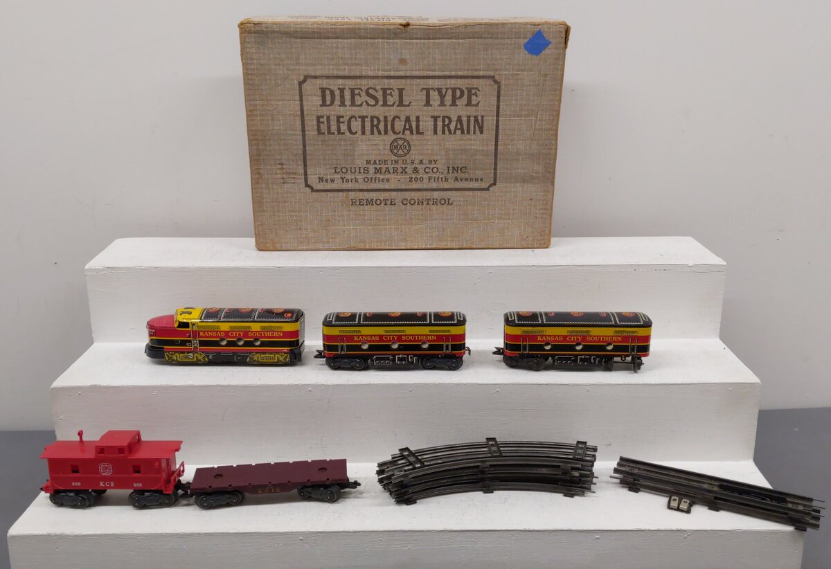 Marx 28542 O/O27 Kansas City Southern Vintage Diesel Locomotive Set VG/Box