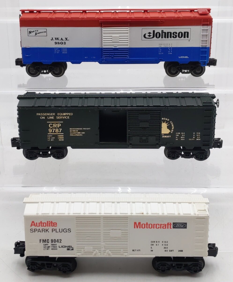 Lionel O Gauge Boxcars #9787,9803,9042 [3] VG