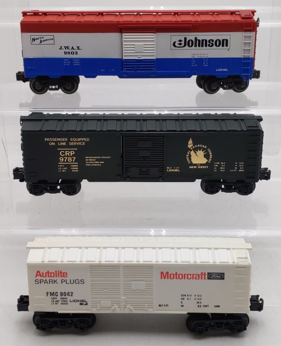 Lionel O Gauge Boxcars #9787,9803,9042 [3] VG