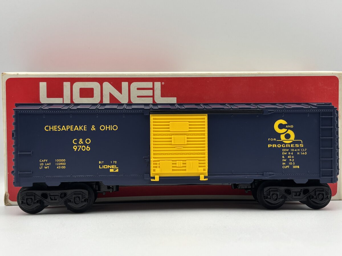 Lionel 6-9706 O Gauge Chesapeake and Ohio Boxcar EX/Box