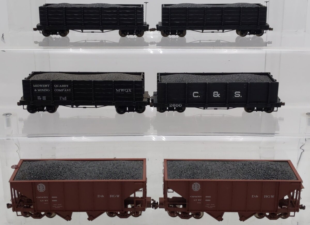 Bachmann HO Scale Custom Freight Cars W/ Coal Loads #2600 [6] VG