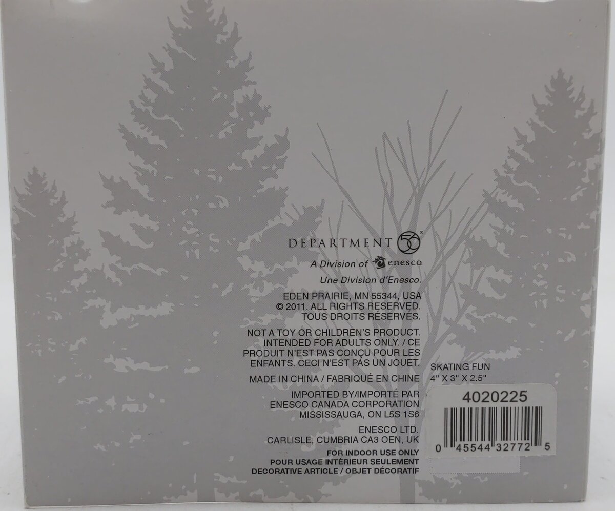 Dept 56 4020225 Snow Village "Skating Fun" NIB