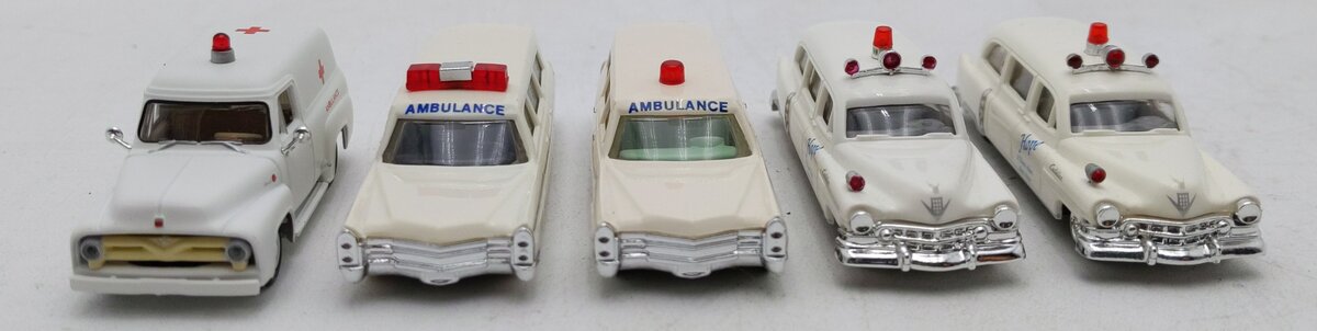 Busch & Other Assorted HO Scale Ambulance Cars [5] LN