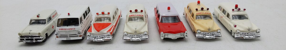 Busch & Other Assorted HO Scale Ambulance Cars [7] LN