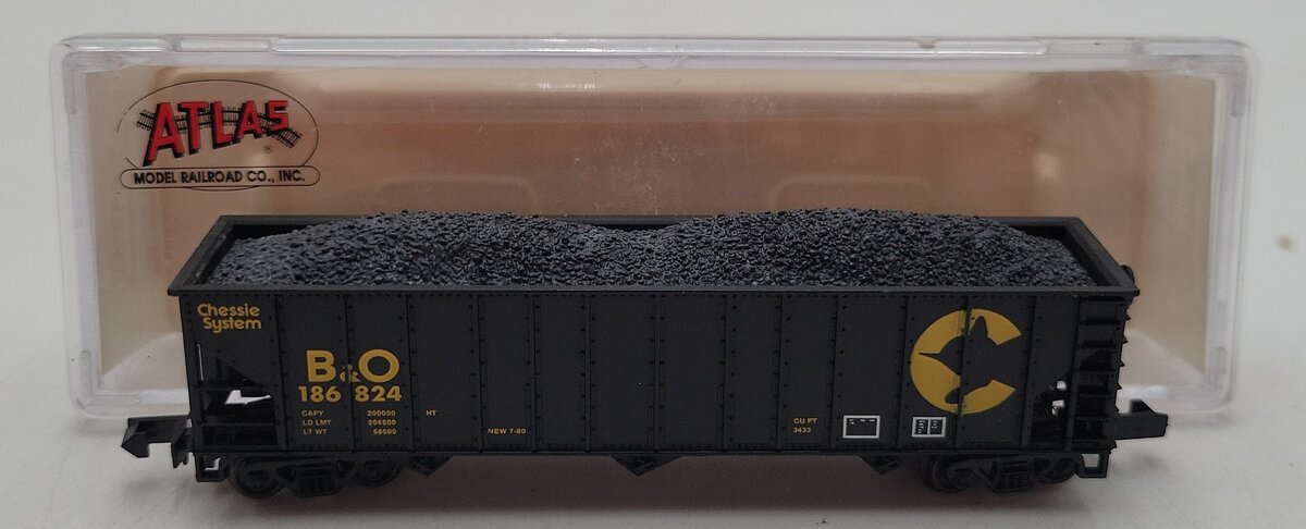 Atlas 32871 N Scale Baltimore & Ohio Chessie 90-Ton Hopper #186824 LN/Box