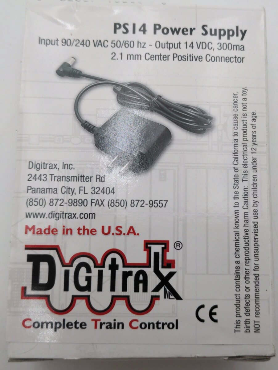 Digitrax PS14 14VDC @ 300mA  Power Supply EX/Box