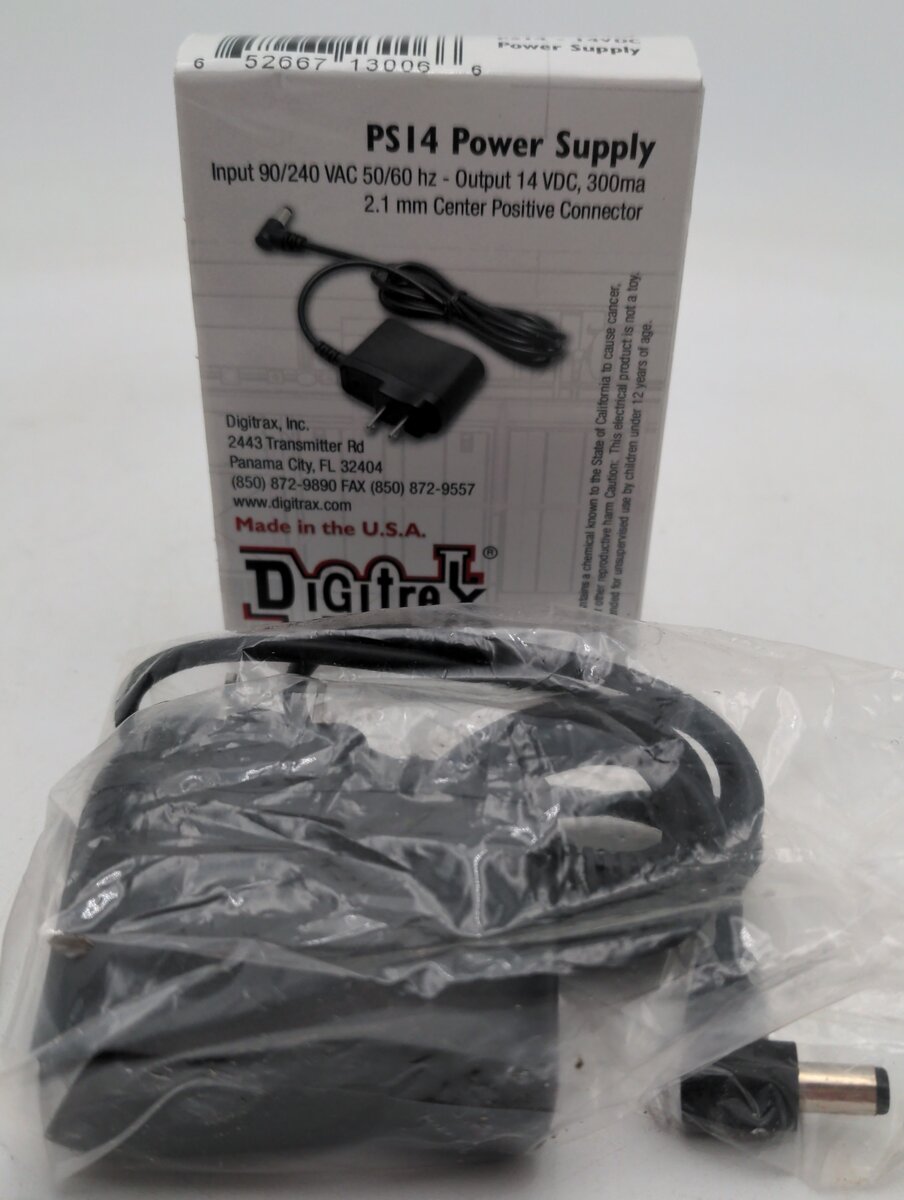 Digitrax PS14 14VDC @ 300mA  Power Supply EX/Box