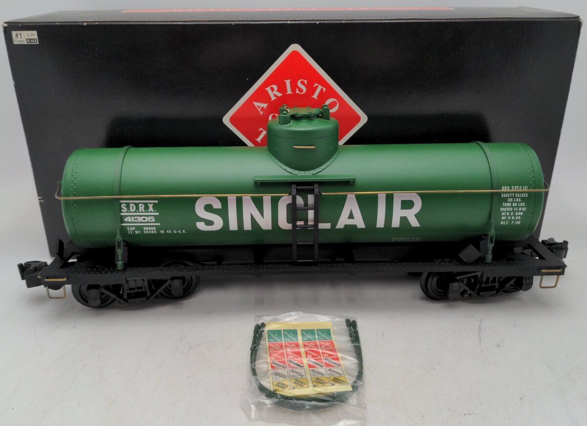 Aristo-Craft 41305 G Scale Sinclair Single Dome Tank Car EX/Box