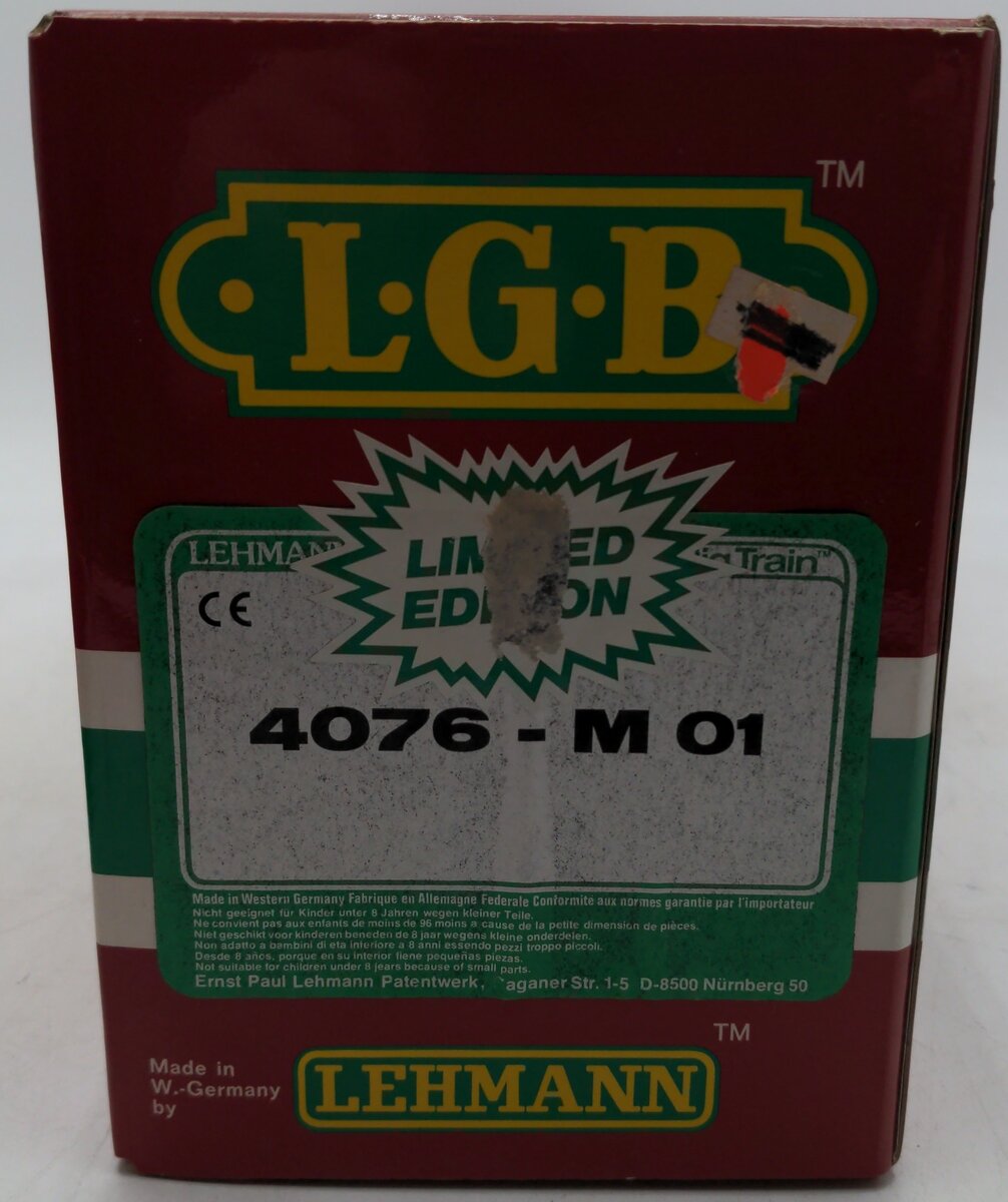 LGB 4076-M01 G Scale Burlington Hopper with Coal Load #163210 EX/Box