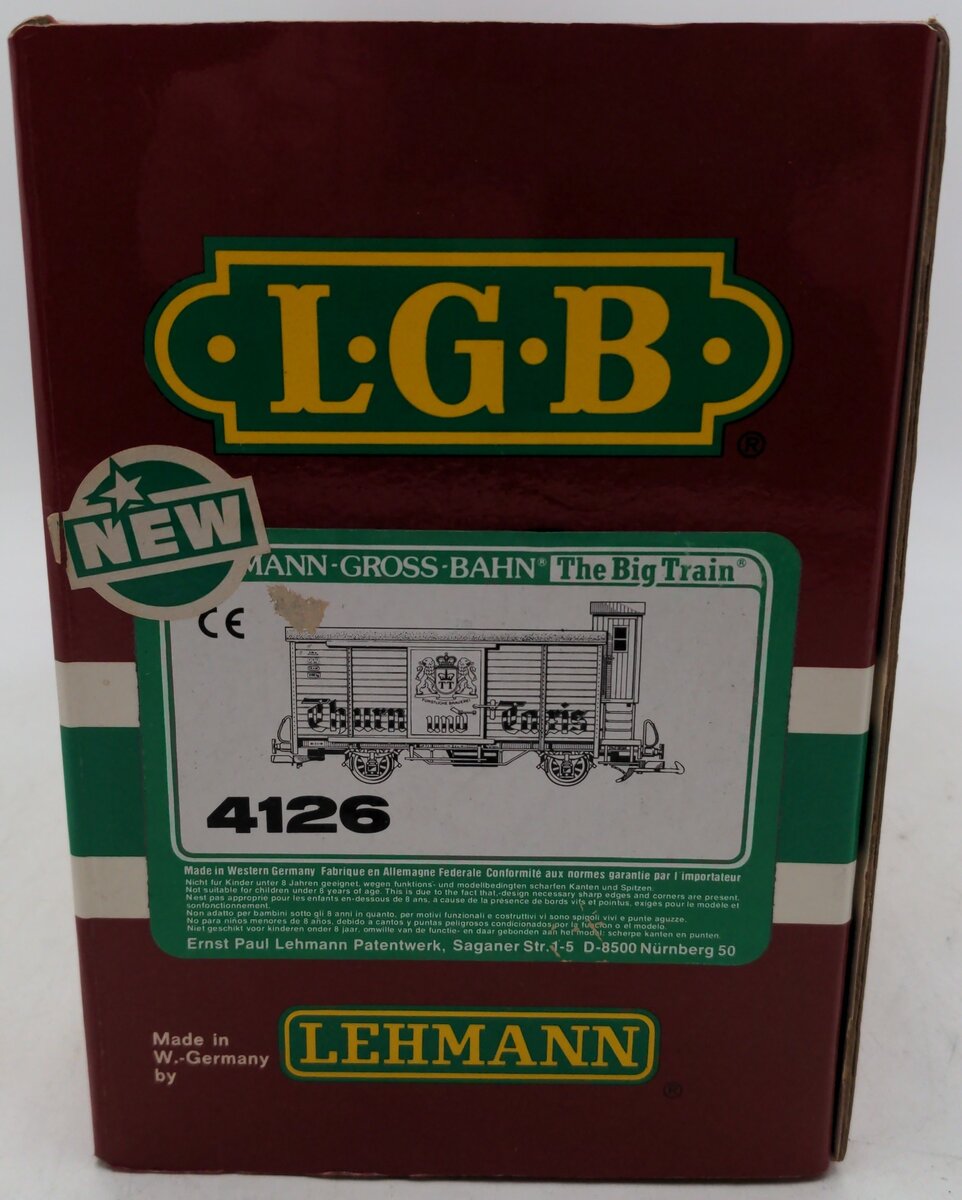 LGB 4126 G Thurn & Taris Beer Car w/Brakeman's Cabin EX/Box